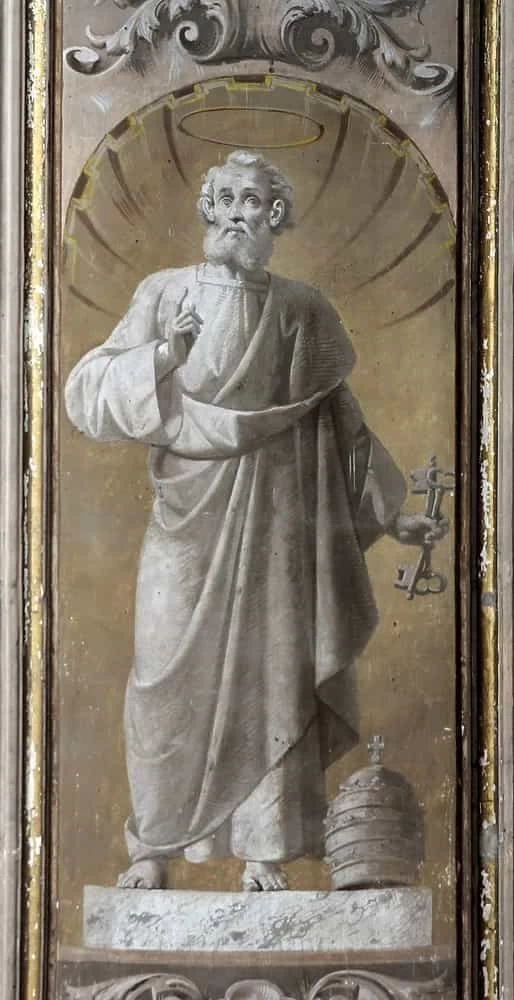 26-san Pietro - affresco - Sante Cattaneo - XVIII secolo - Gottolengo (Bs) chiesa parrocchiale dei SS. Pietro e Paolo